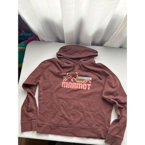 Marmot Coastal women's XL Mauve Mountain Graphic Pullover Hoodie Sweatshirt